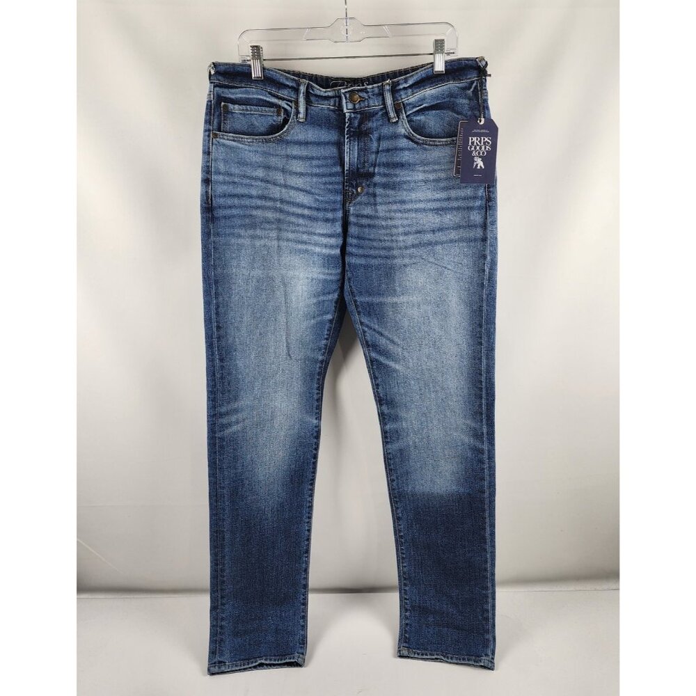 Prps Le Sabre Jeans Men 34x33 Blue Slim Straight Leg Japanese Denim NWT